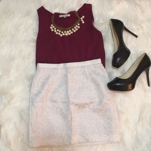 Silver Damask Skirt